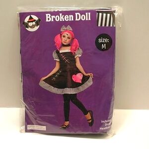 Broken Doll Kids Halloween Costume - Pink and Black